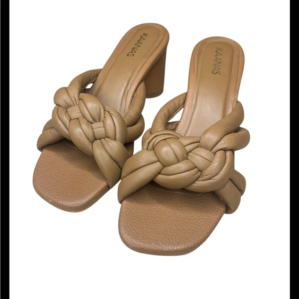 KAANAS Bekasi Nautical Knot Leather-Heel Sandals size 7